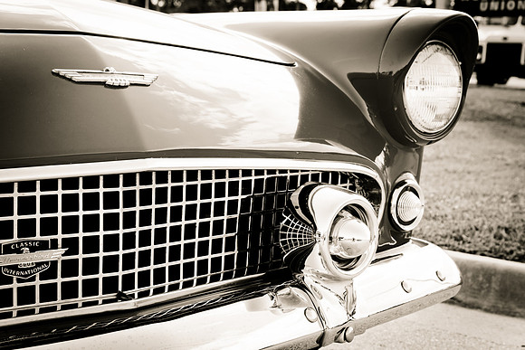 1956 Ford Thunderbird Details Sepia